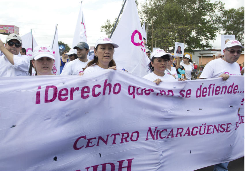Protesta contra el Canal de Nicaragua. 