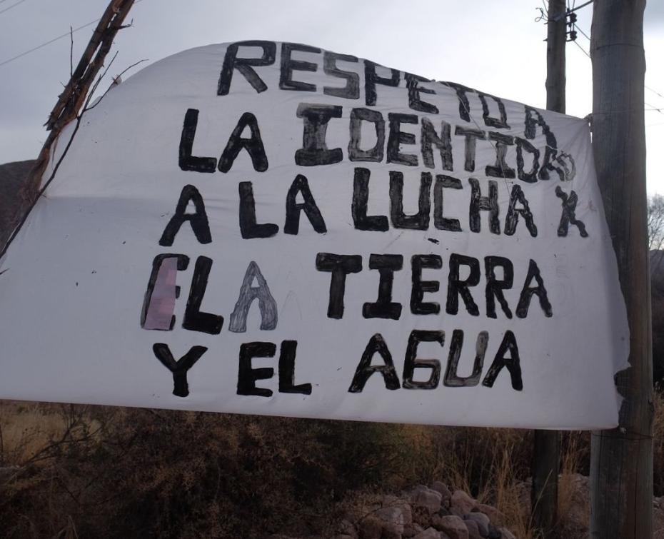 Mensaje de protesta contra la reforma constitucional en Jujuy, Argentina