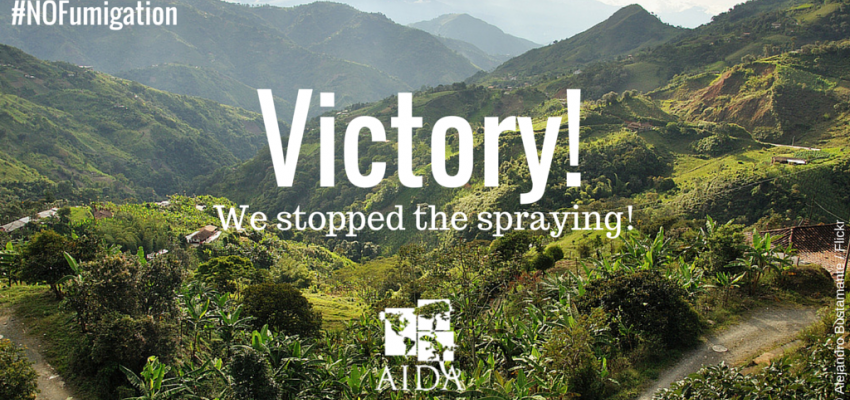 AIDA celebrates historic decision to suspend fumigation with glyphosate in Colombia
