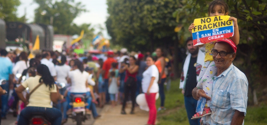 March against fracking in San Martín, Colombia