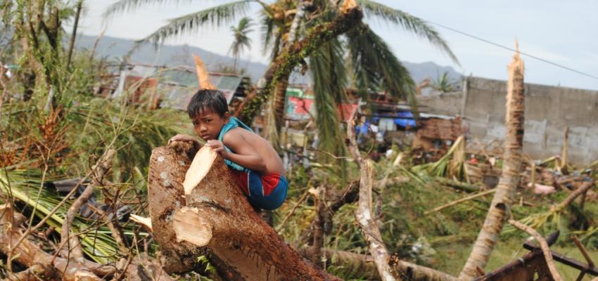 One of the survivors of Typhoon Haiyan